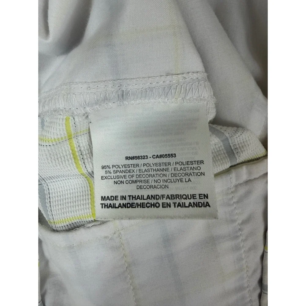 Nike Golf Mens 36 Plaid Shorts White Grey Yellow Performance Stretch